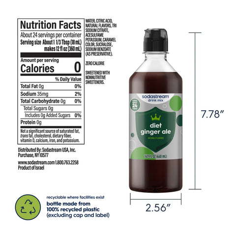 Sodastream Classics® Diet Ginger Ale Drink Mix 440ml