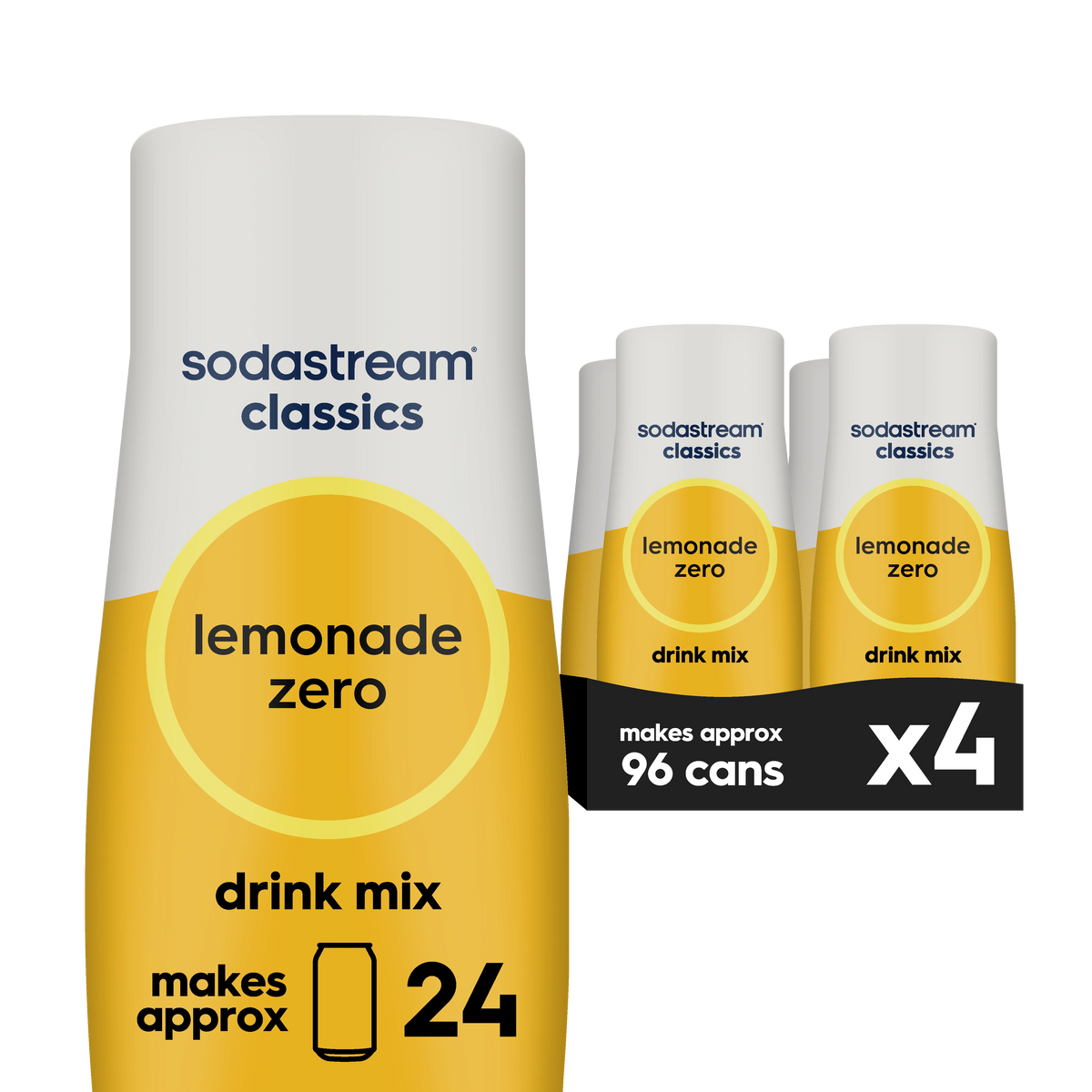 Sodastream Classics® Lemonade Zero Sugar Drink Mix 4 Pack 440ml