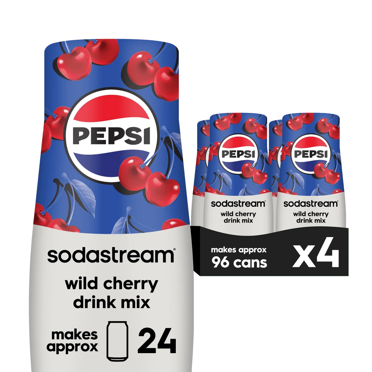 Sodastream Pepsi Wild Cherry Drink Mix 4 Pack 440ml