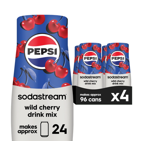 Sodastream Pepsi Wild Cherry Drink Mix 4 Pack 440ml