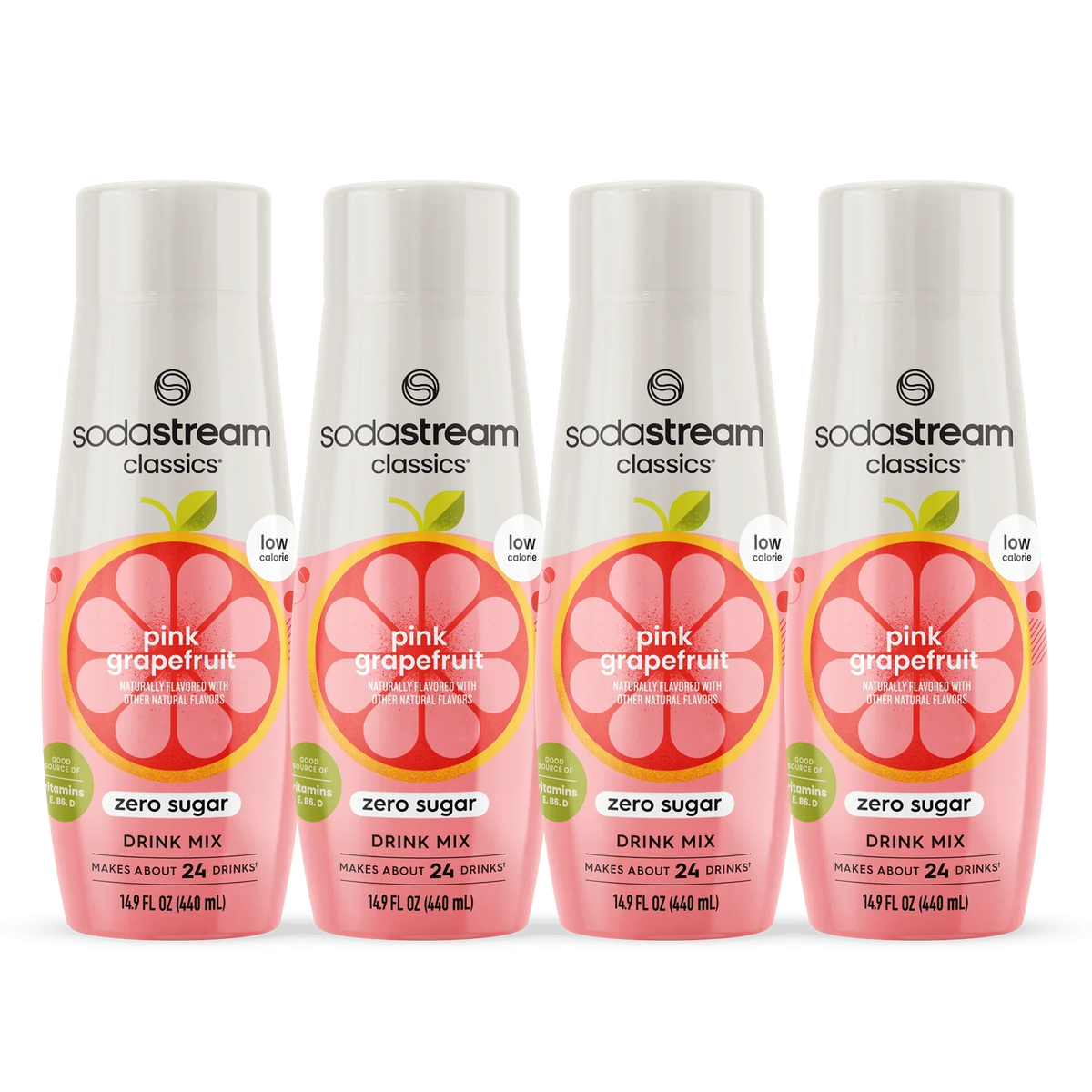 Sodastream Classics® Pink Grapefruit Zero Sugar Drink Mix 4 Pack 440ml