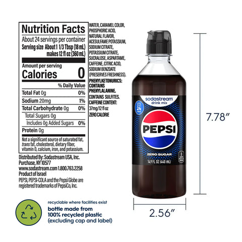 Sodastream Pepsi Zero Sugar Drink Mix 440ml