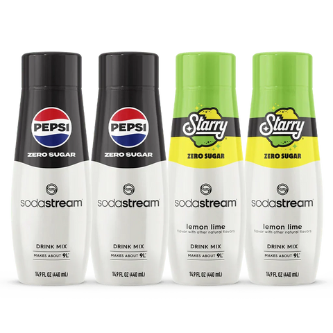 Sodastream Pepsi® & STARRY® Zero Sugar Variety Drink Mix 4 Pack 440ml