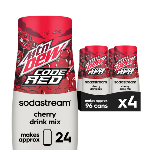 Sodastream MTN DEW Code Red Cherry Drink Mix 4 Pack 440ml