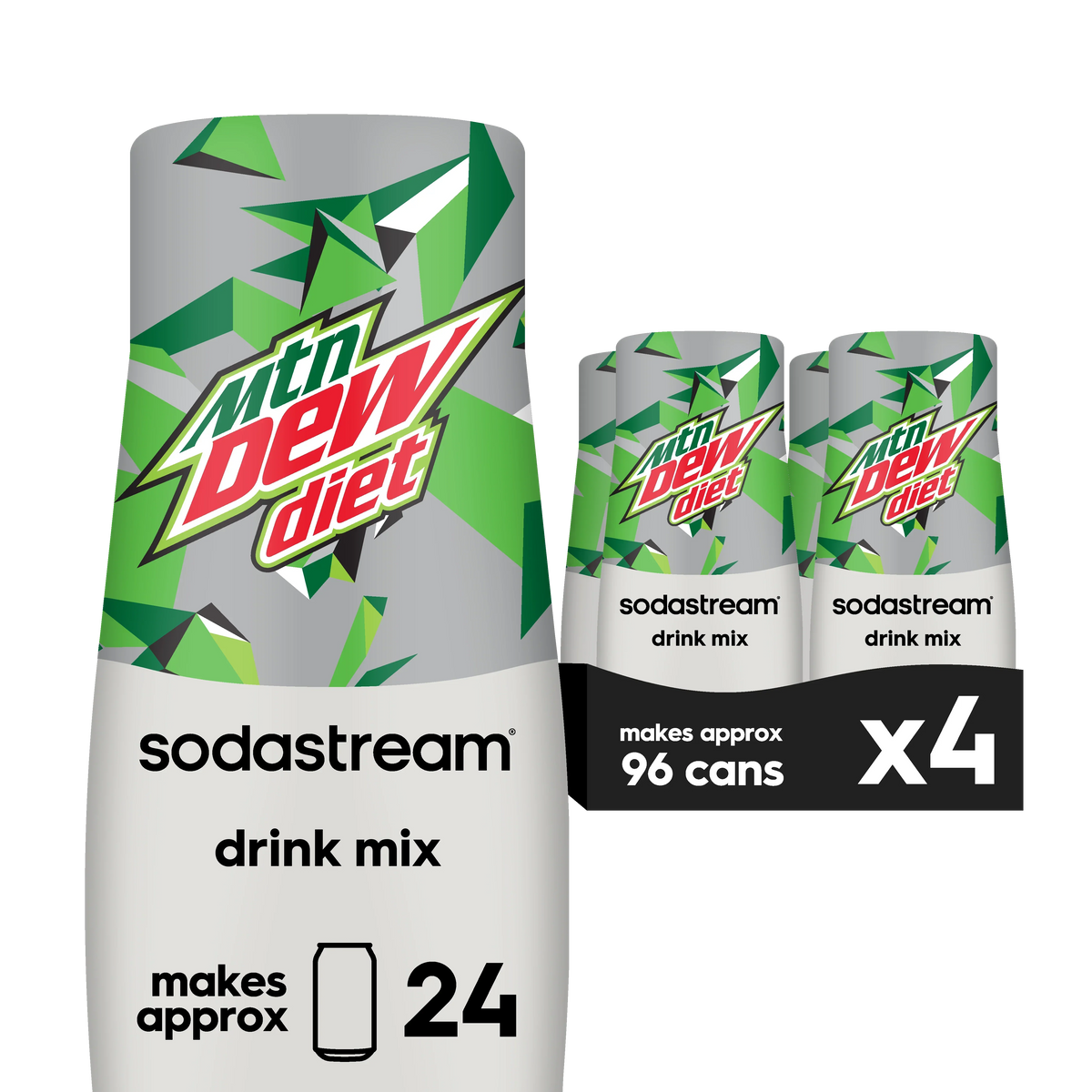 Sodastream MTN DEW Diet Drink Mix 4 Pack 440ml