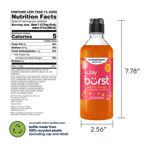 Sodastream bubly burst® Peach Mango Drink Mix 440ml