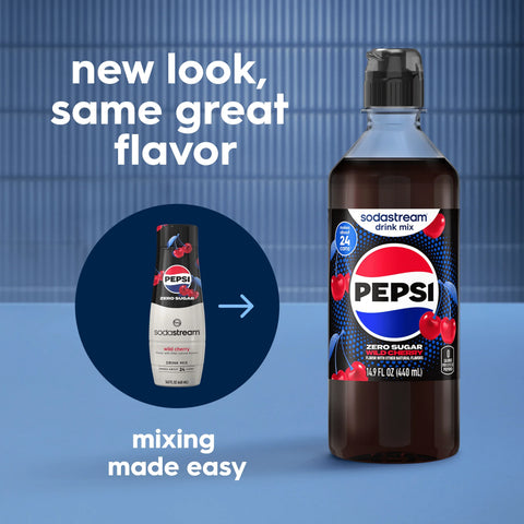 Sodastream Pepsi Wild Cherry Zero Sugar Drink Mix 440ml