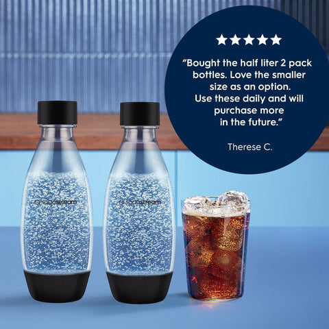 Sodastream Sparkling Water Bottle Twin Pack Black 16.9 oz