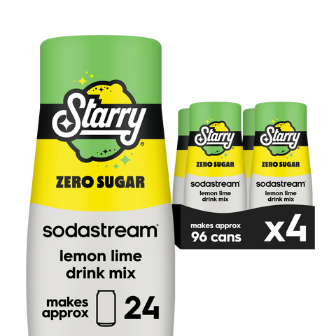 Sodastream STARRY® Lemon Lime Zero Sugar Drink Mix 4 Pack 440ml